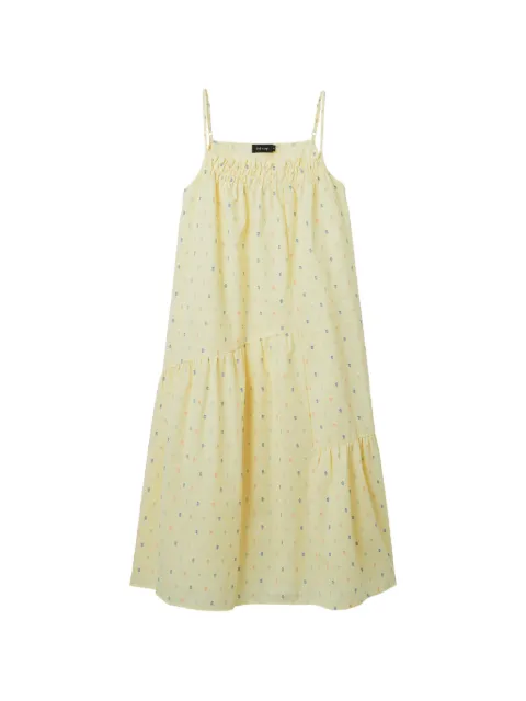 tout a coup ruffled midi dress Yellow M124AS6