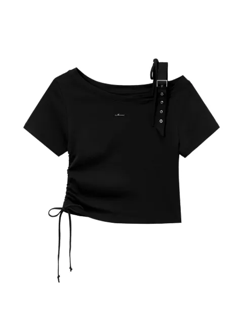 Musium Div. buckle short-sleeves T-shirt Black MMUTEW01257X