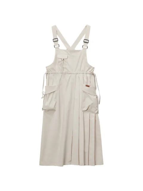 Musium Div. buckle pleated midi dress Neutrals MMUDSW01216X