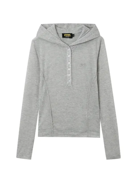 Mini Cream buttoned hoodie Grey 6SM604A