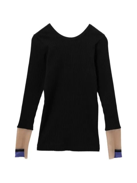 Toga rib long-sleeved top Black TOGTPJK80226QBKX00S