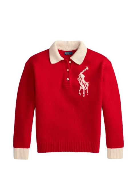 Polo Ralph Lauren logo-intarsia wool sweater Red 211B17749002