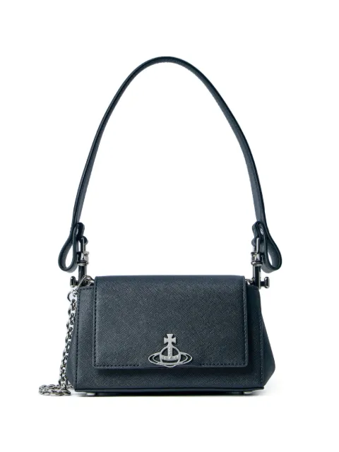 Vivienne Westwood Hazel logo-detail textured shoulder bag Black 8053195383054
