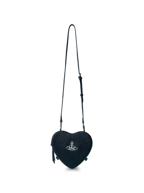 Vivienne Westwood Louise heart textured crossbody bag Black 4803000CWS000D003