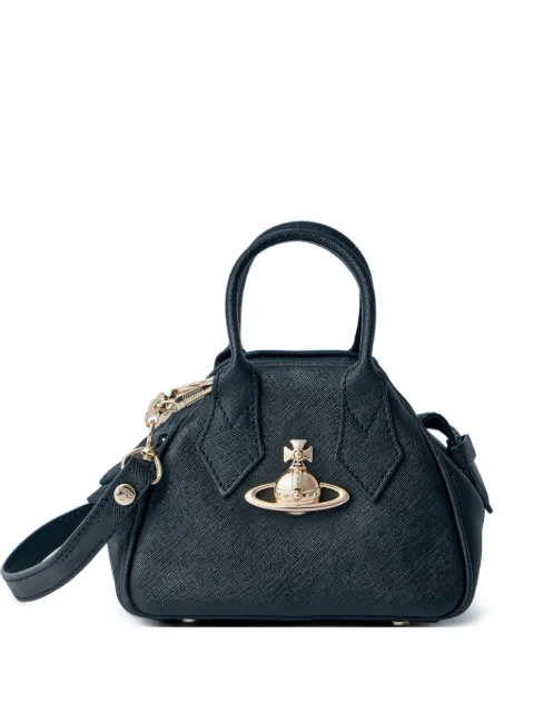Vivienne Westwood mini Yasmine top-handle textured tote bag Black 8050889710806