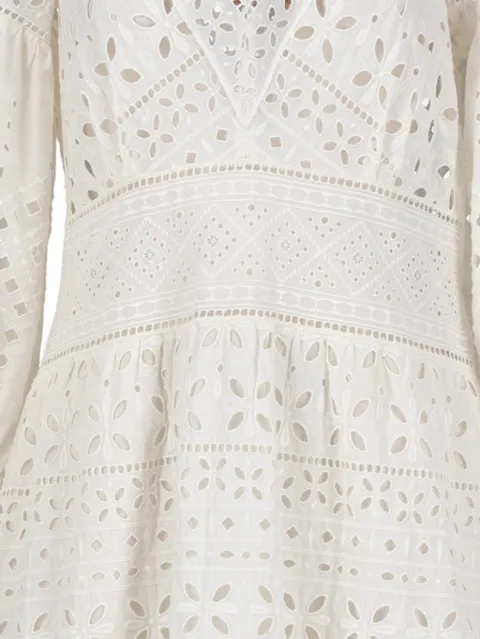 Ermanno Scervino Vintage broderie anglaise V-neck maxi dress White WCV300520259