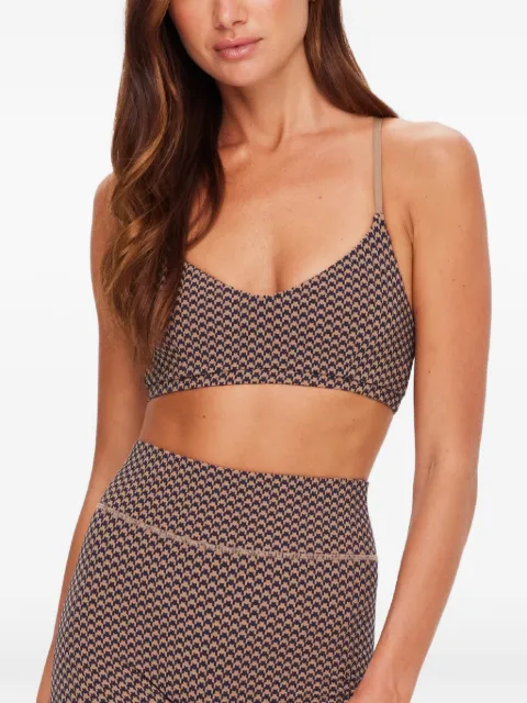The Upside Zoe houndstooth sports bra Brown USW226076CHECK