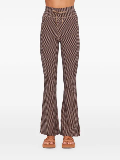 The Upside Florence houndstooth track pants Brown USW226077CHECK