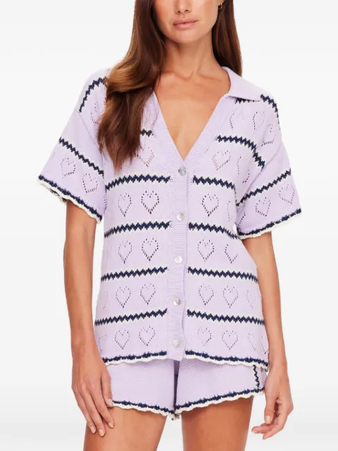 The Upside Amara Amayah heart knitted shirt Purple USW226019PURPLE