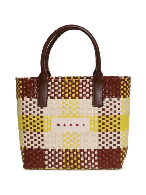 Marni woven top-handle tote bag Brown SHMP0175A0P9111