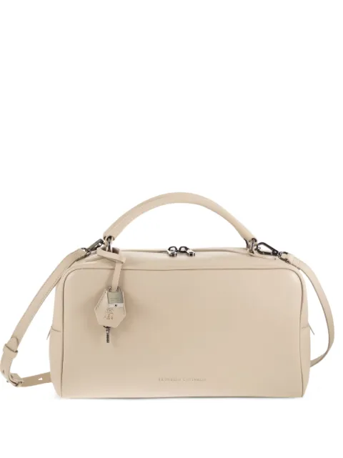 Brunello Cucinelli padlock explorer leather tote Neutrals MBGED2632C8905