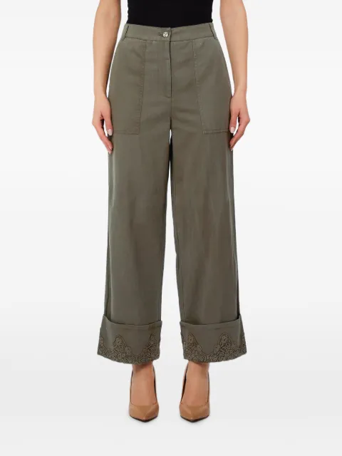 LIU JO pocket cuffed trousers Green WA6296T433A90822