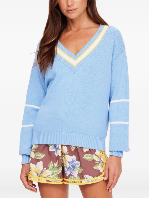 The Upside Rever Josette V-neck sweater Blue USW226049