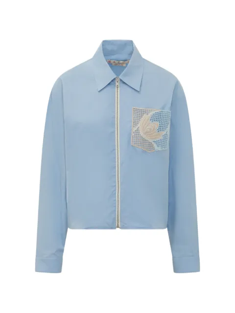 Marni lace-detail pocket shirt Blue CAMA0683QSUTC193