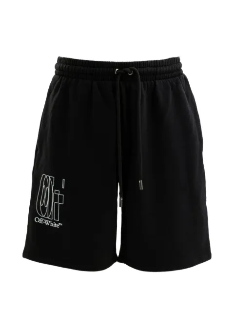 Off-White logo-print drawstring shorts Black OMCI013S26FLE0040001