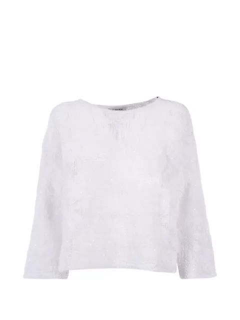 Kangra embroidery sequin top White 393001