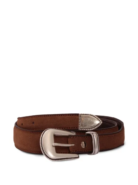 ALBERTO LUTI stud-embellished leather belt Brown 80035