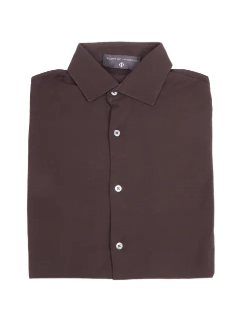 Filippo De Laurentiis button-down cotton shirt Brown CAMLBASJCREPE