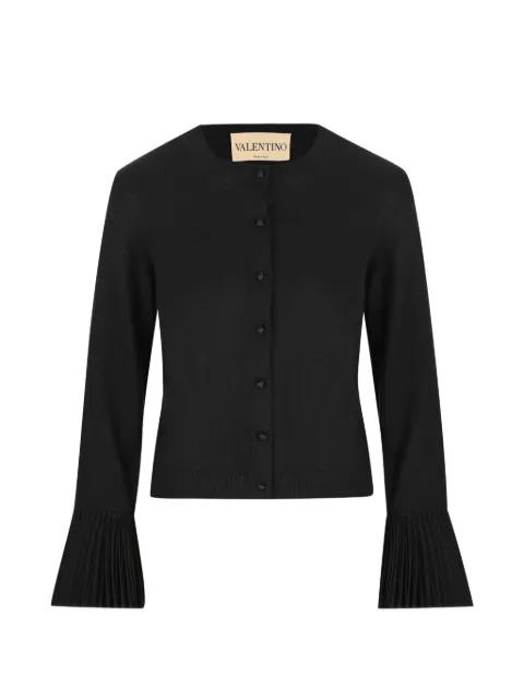 Valentino Garavani pleated-cuffs cardigan Black BKA15JA8Q