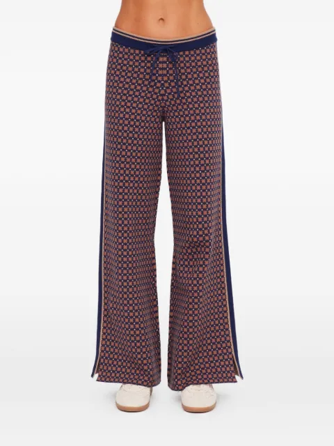 The Upside Lumiere Juniper geometric-pattern track pants Blue USW226150GEO