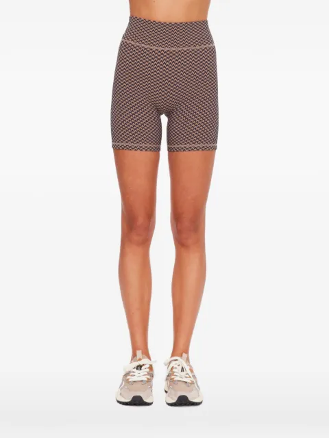 The Upside houndstooth-print shorts Brown USW226075