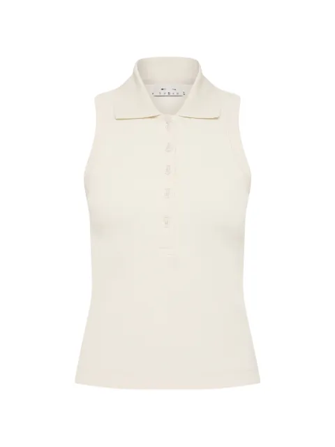 The Upside collared sleeveless polo top Neutrals USW226003NATURAL