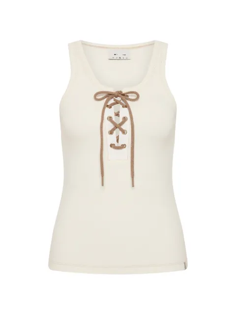The Upside lace-up ribbed tank top Neutrals USW226092