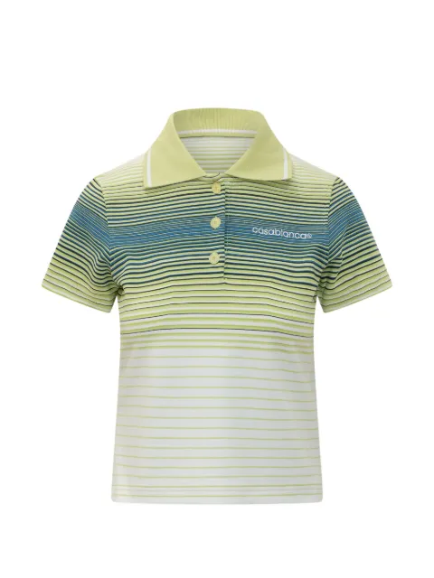 Casablanca striped short-sleeve polo shirt Green WSS26JTP51001