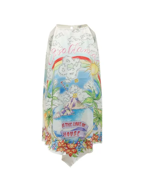 Casablanca graphic-print halterneck dress White WSS26DR20301