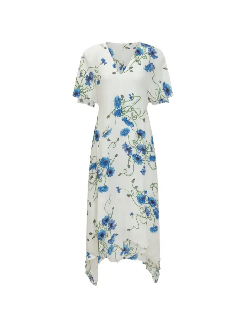 Stella McCartney V-neck floral-print midi dress White 6A06573HS360