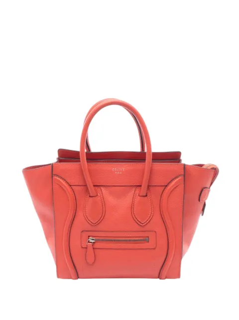 Celine Pre-Owned 2010-2026 Micro Leather Luggage tote bag Red ORLMF8P2R7PAVVB6