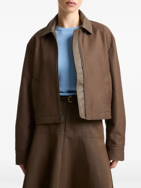Vince twill collar jacket Brown V168491659