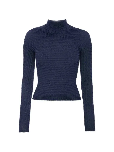 Victoria Beckham blue top Blue 1226KTP007180ACHEVRONPLISSEKNIT