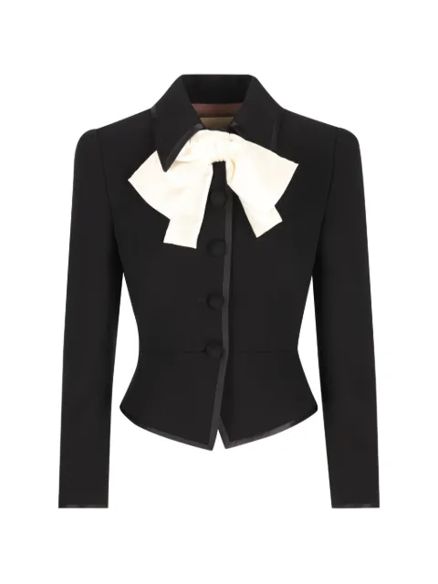 Valentino Garavani bow-embellishment button-fastening wool jacket Black BCE5K09Q0