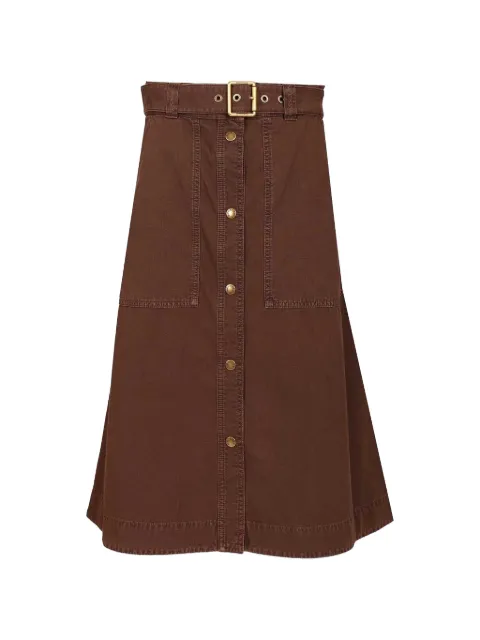Moncler midi buttoned skirt Brown L10932D00034M9731
