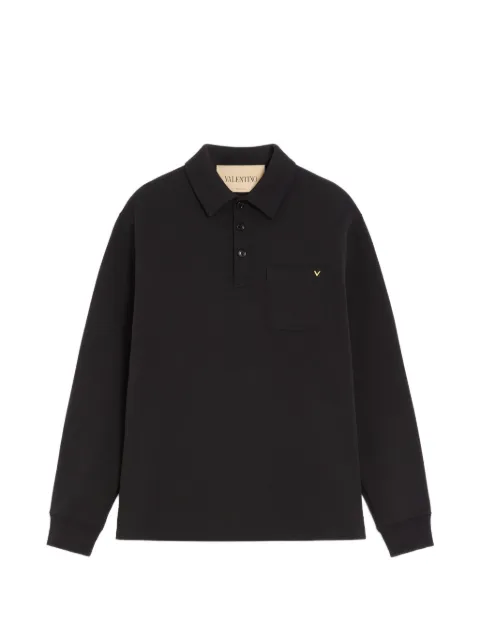 Valentino Garavani cotton polo shirt with VGold Black VMH04UBHH