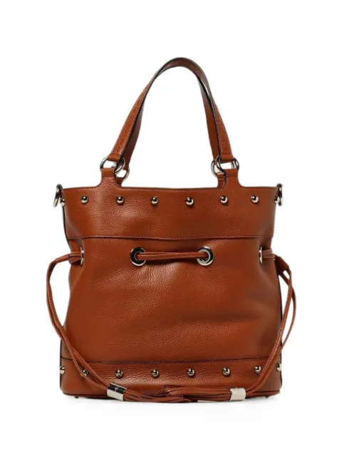 Lancel stud-embellished tassel-detail bucket bag Brown A13381H5TU