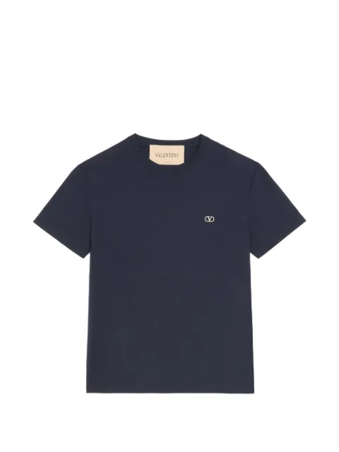 Valentino Garavani cotton T-shirt with VLogo embroidery Blue VMG10VBMM