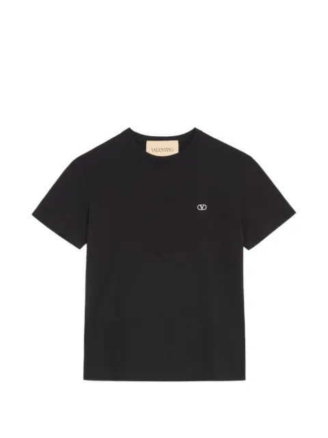 Valentino Garavani cotton T-shirt with VLogo embroidery Black VMG10VBMM