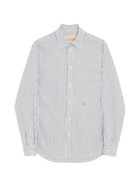 Valentino Garavani cotton poplin shirt with striped VLogo embroidery White VABS81BMR