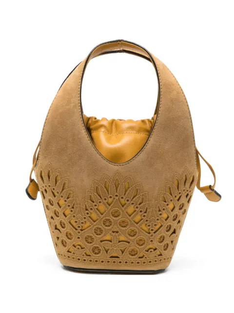 Alberta Ferretti laser-cut suede tote bag Brown 2615172058031