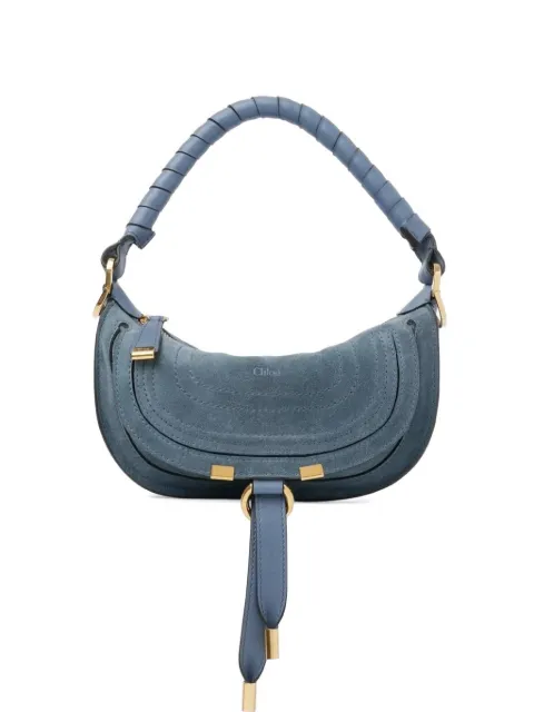 Chloé Mini Marcie suede shoulder bag Blue CH26SP927P37
