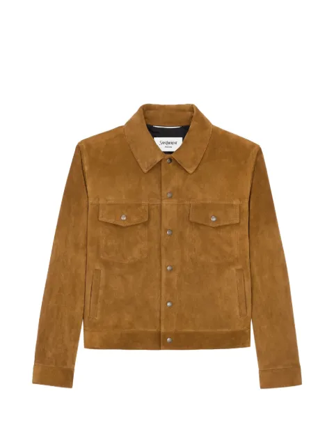 Saint Laurent buttoned calfskin jacket Brown 861502YC2AY