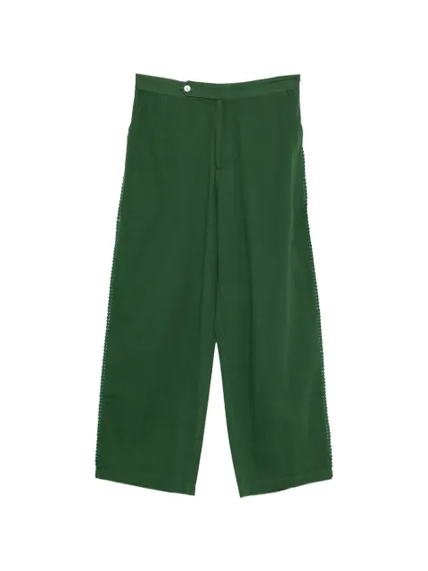Baziszt Corniche pom-pom trim trousers Green BZSS26PA04012