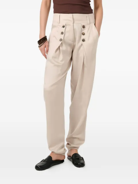 Barbara Bui button-embellished pleated trousers Neutrals H1662HEO
