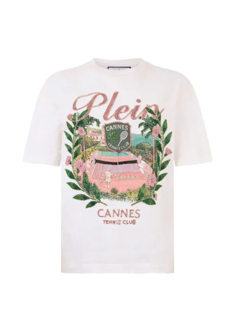 Philipp Plein destroyed rhinestone T-shirt White PAFCWTK3933PJY002N