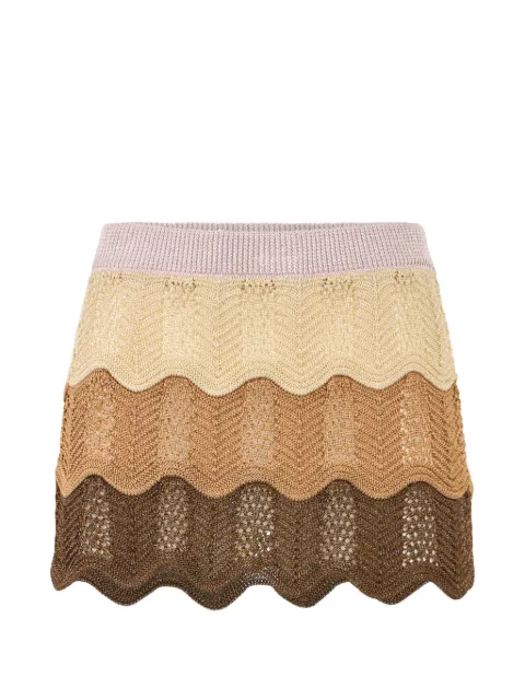 Philipp Plein mini skirt colour wave Brown PAFCWKV0089PTE003N