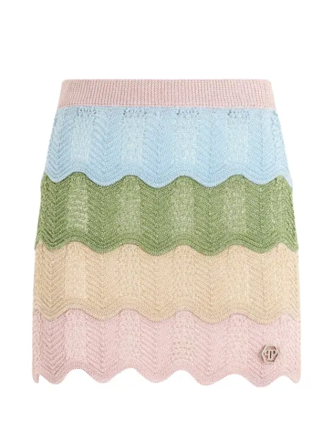Philipp Plein mini wave skirt Pink PAFCWKV0089PTE003N