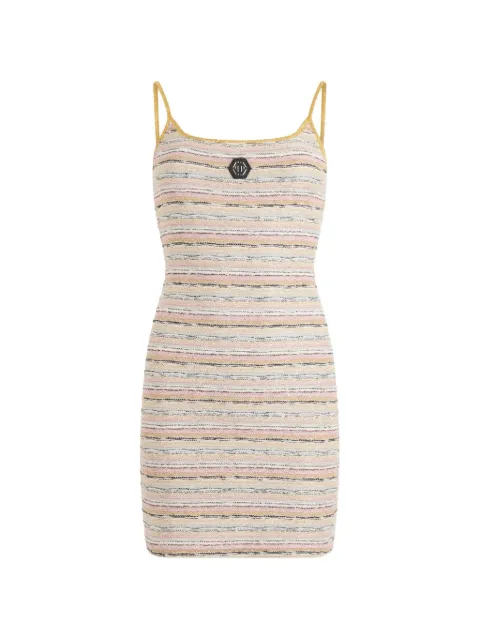 Philipp Plein square-neck mini dress Neutrals PAFCWKG0448PKN002N