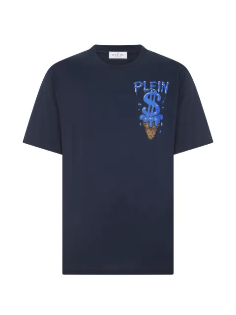 Philipp Plein Ice Cream Dollar T-shirt Blue PAFCMTK9043PJY002N